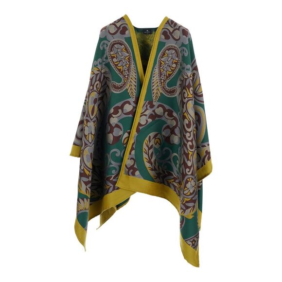 Etro Women Multicolor Cape With All-Over Floral Motif In Fabric Woman